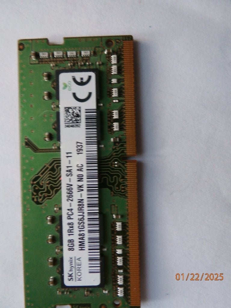 SO‑DIMM Samsung DDR4 de 8 Go à 2666 MHz : fonctionne io, DDR4, 8 GB, Enlèvement, Utilisé