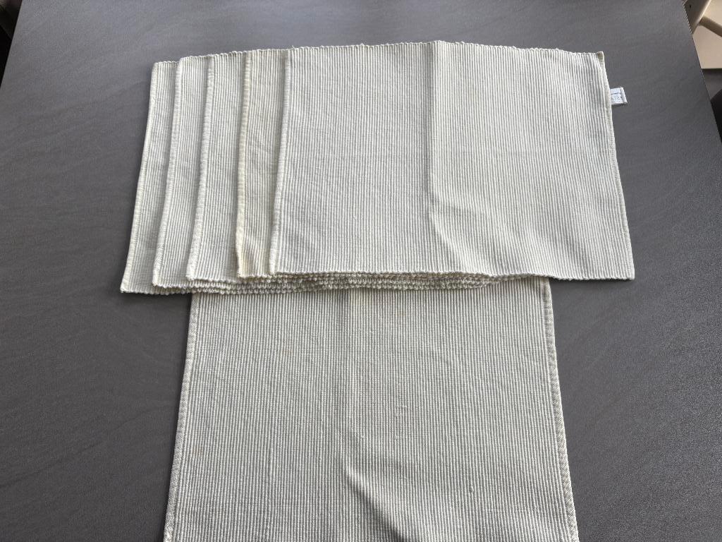 Placemat in katoen, geribbeld in gebroken wit (6 stuks), Maison & Meubles, Cuisine | Linge de cuisine, Enlèvement ou Envoi, Comme neuf