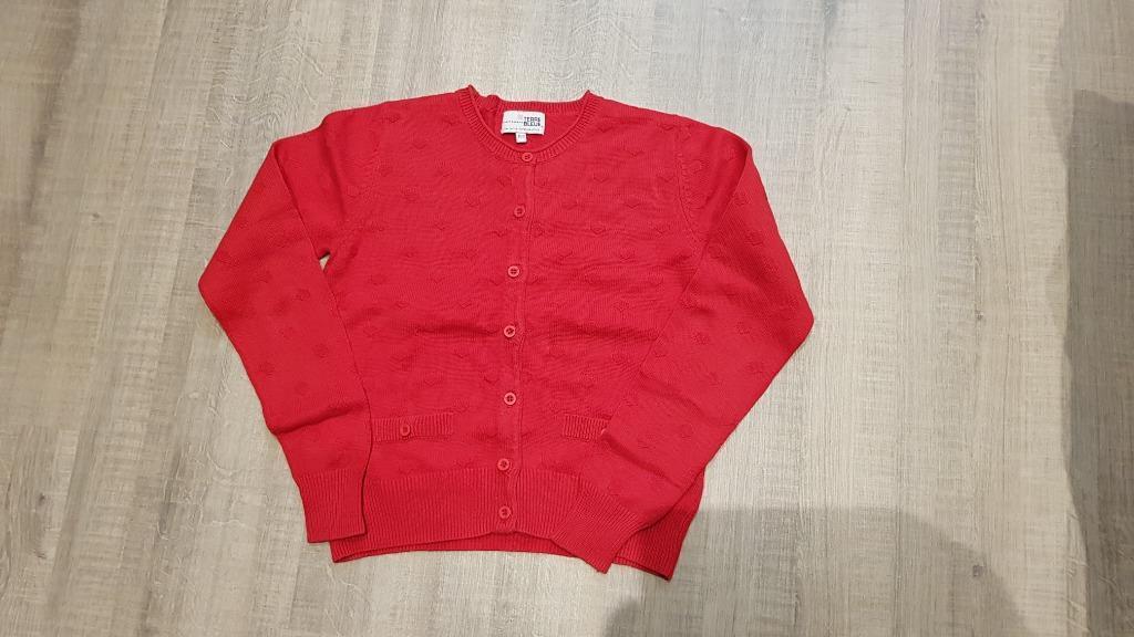 Gilet / cardigan Terre Bleue rood met motief maat 152, Terre Bleue, Meisje, Trui of Vest, Ophalen of Verzenden