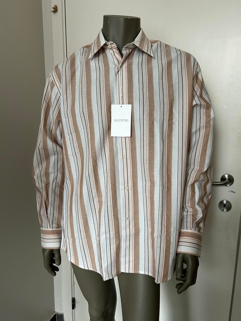 Valentino chemise rayures taille 43-17 ou L neuf, Enlèvement ou Envoi, Neuf, Valentino