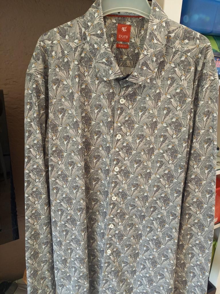 CHEMISE HOMME MANCHES LONGUES PURE SLIM XXL 45/46, Enlèvement, Neuf