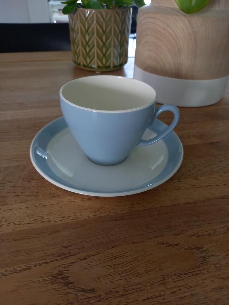 Tasje met schotel Petrus Regout pastel, Antiek en Kunst, Ophalen of Verzenden