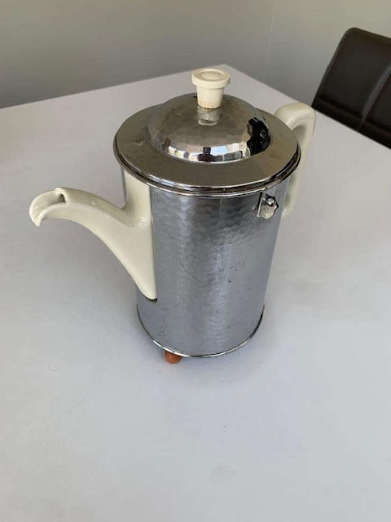 koffiepot Thermisol - porcelein + metaal - Art Deco, Antiek en Kunst, Ophalen of Verzenden