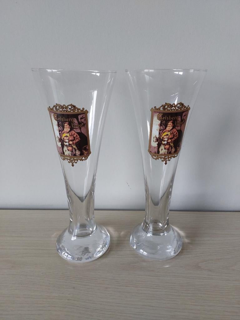 Carlsberg Lager fluit glazen, Ophalen of Verzenden, Zo goed als nieuw, Bierglas