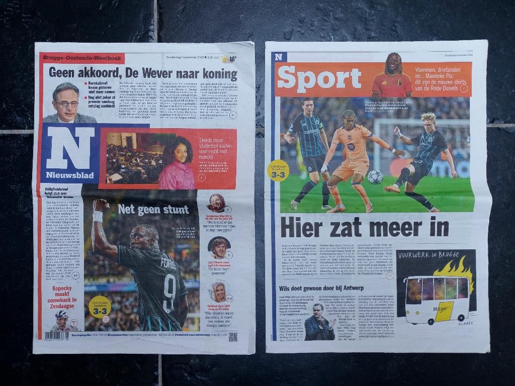 Club Brugge - Barcelona - Champions League 2025-2026, Ophalen of Verzenden, Zo goed als nieuw, Krant