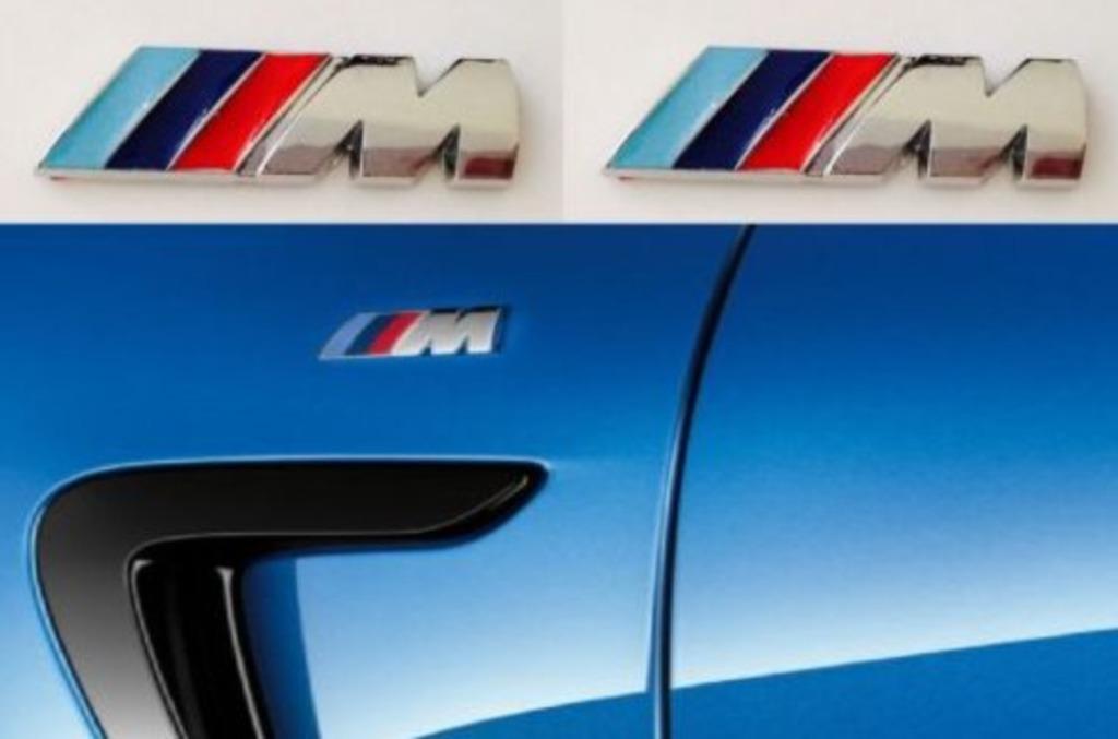 Set 2x kleine chrome emblemen 45 x15mm badges voor BMW, Ophalen of Verzenden