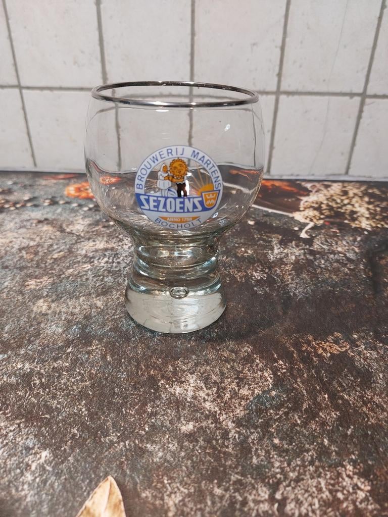 Oud sezoens glas bolletje, Verzamelen, Ophalen of Verzenden, Zo goed als nieuw, Bierglas
