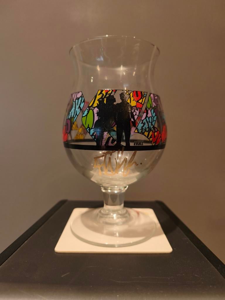 Duvel glazen Fake - i am Fake gesigneerd, Verzamelen, Biermerken, Ophalen of Verzenden, Duvel
