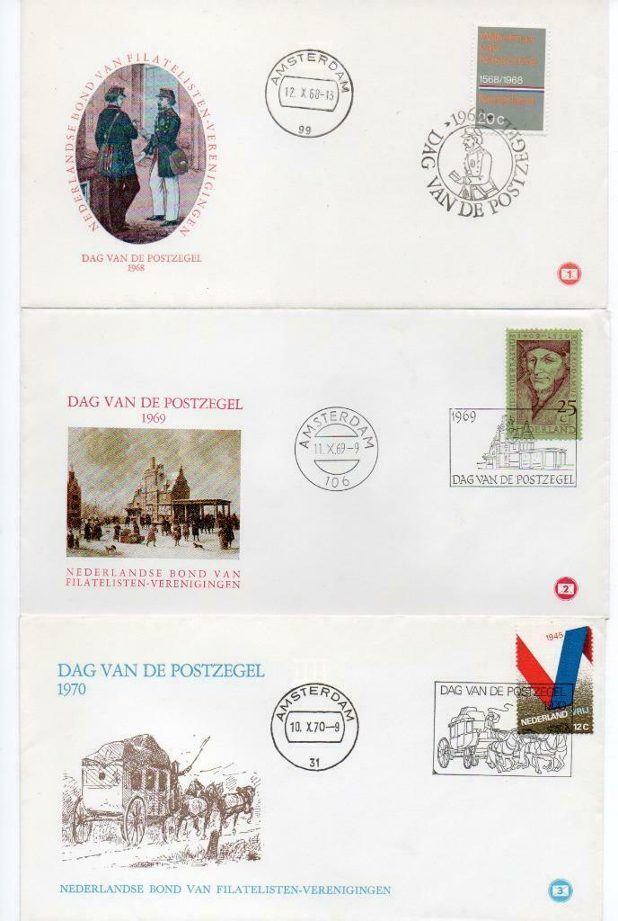 Nederland dag van de postzegel nr 1 tm 11, Verzenden, Na 1940, Gestempeld