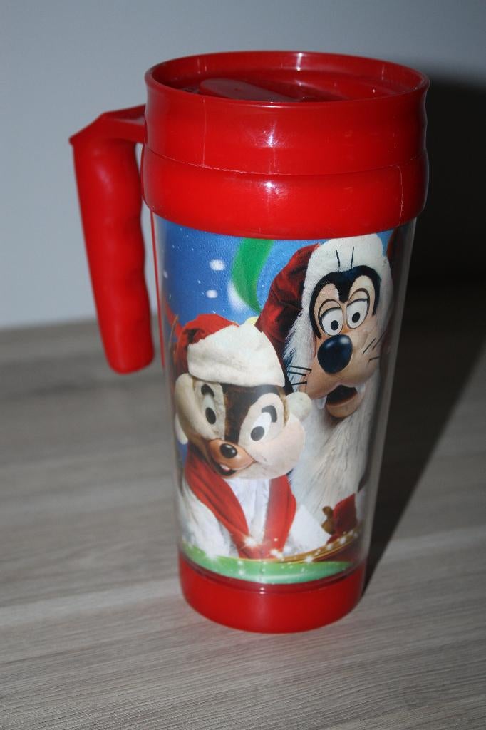 Souvenir Disneyland Parijs , Drinkbeker , kerst , schroefdop, Ophalen of Verzenden, Overige figuren, Zo goed als nieuw, Servies