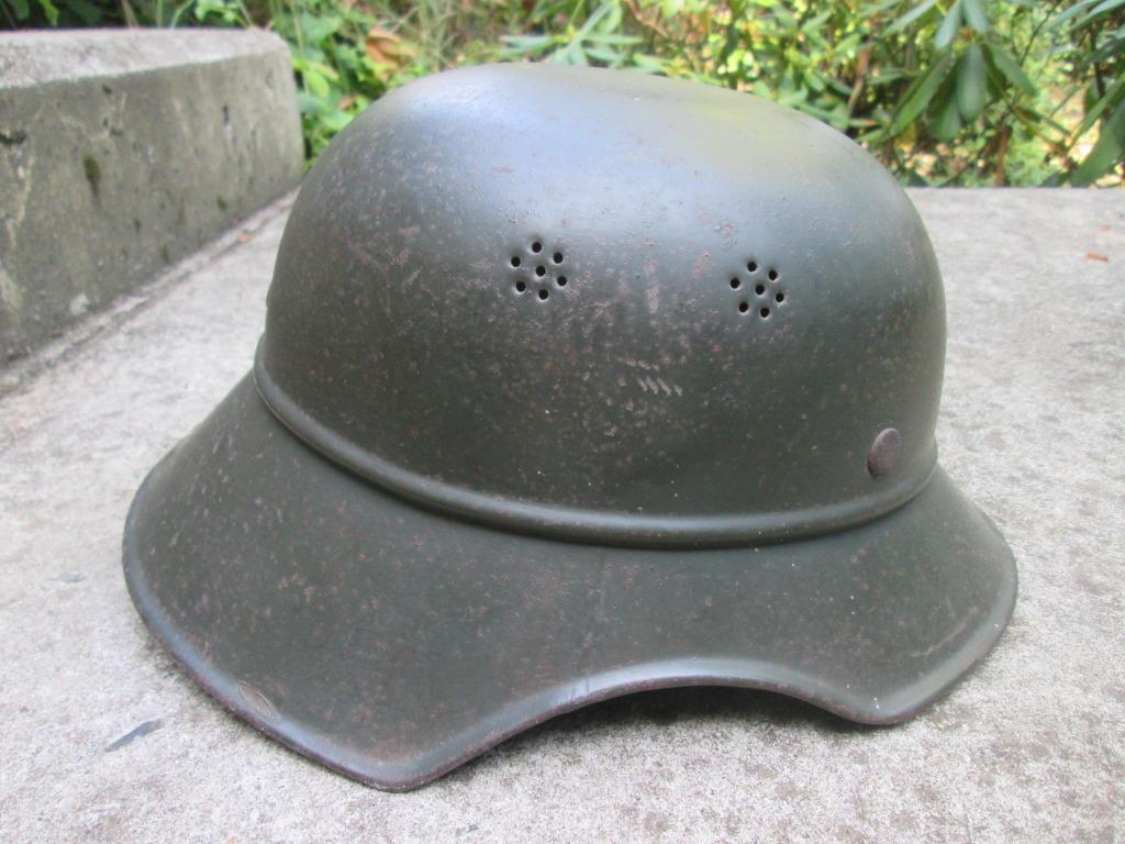 Duitse groene luftschutz helm voor de VOLKSSTURM bijzonder., Ophalen of Verzenden