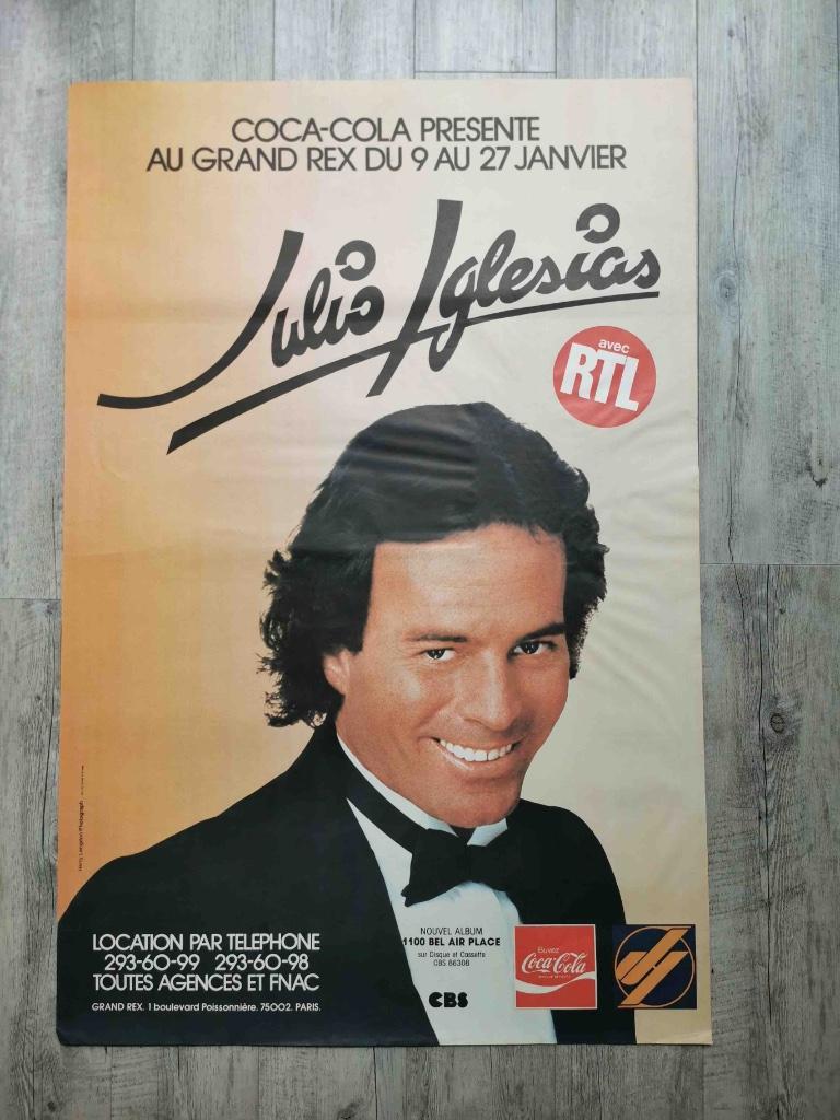 JULIO IGLESIAS - AFFICHE ORIGINALE - 78/118 CM, Enlèvement ou Envoi, Rectangulaire vertical, Comme neuf, Musique