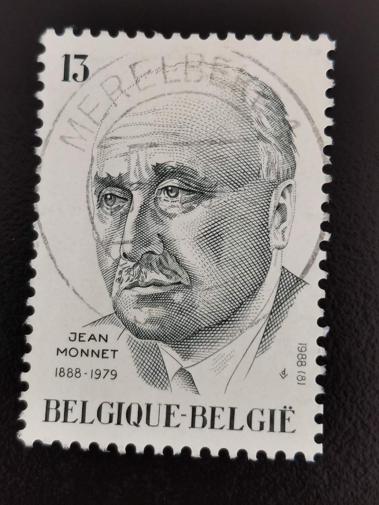 Belgie 1988 - Jean Monnet - Europese gedachte, Ophalen of Verzenden, Gestempeld