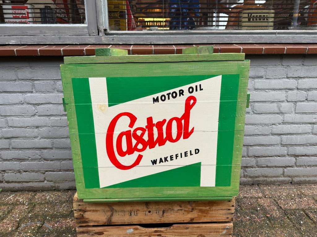 Castrol reclame kist, Verzamelen, Ophalen, Gebruikt, Verpakking