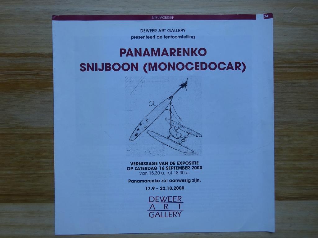 Panamarenko 2000 invitatie /folder Deweer Otegem, Enlèvement ou Envoi, Comme neuf, Dépliant