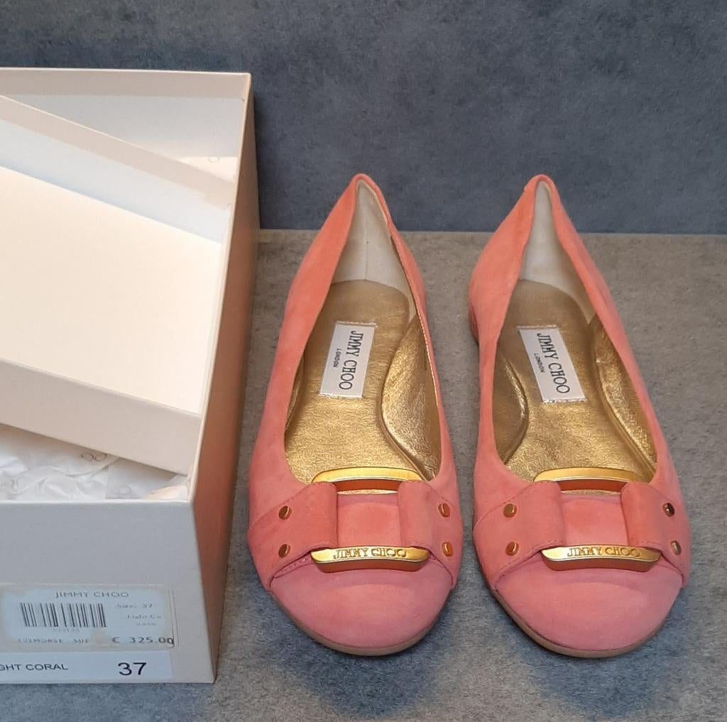 Jimmy Choo/Suede light coral/Nieuw/maat 37, Kleding | Dames, Schoenen, Jimmy Choo, Ophalen of Verzenden, Nieuw