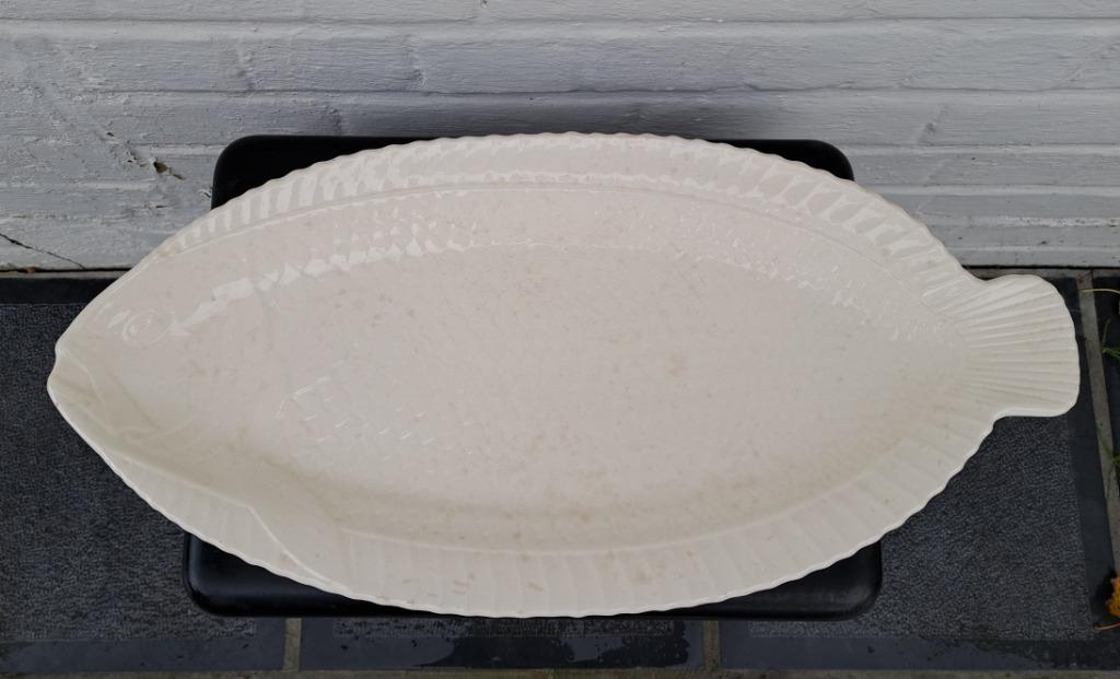 plat à poisson ancien en céramique française de Sarreguemine, Enlèvement ou Envoi