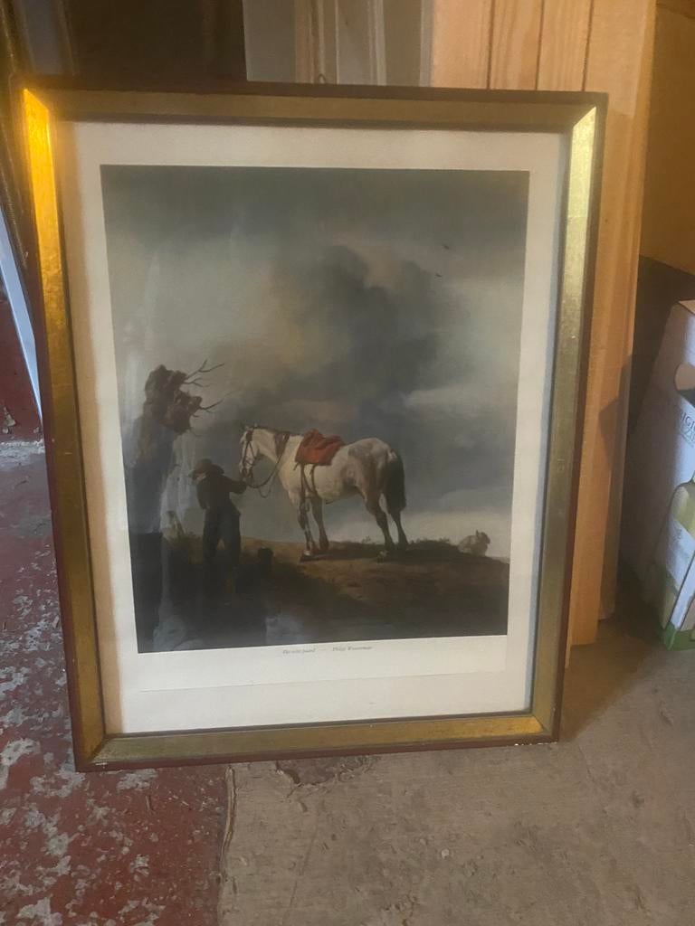 reproductie schilderij ‘witte paard’, Antiek en Kunst, Kunst | Schilderijen | Klassiek, Ophalen