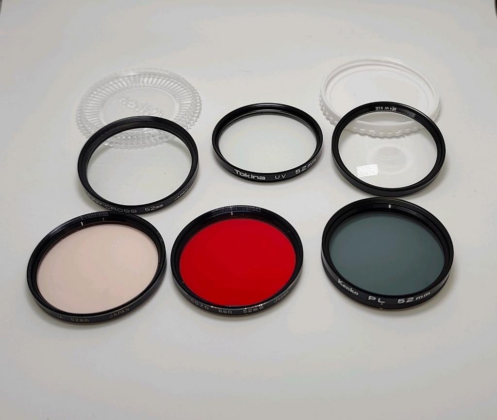 Set de 6 filtres photo vintage 52 mm (Japon), Enlèvement ou Envoi, Filtre polarisant