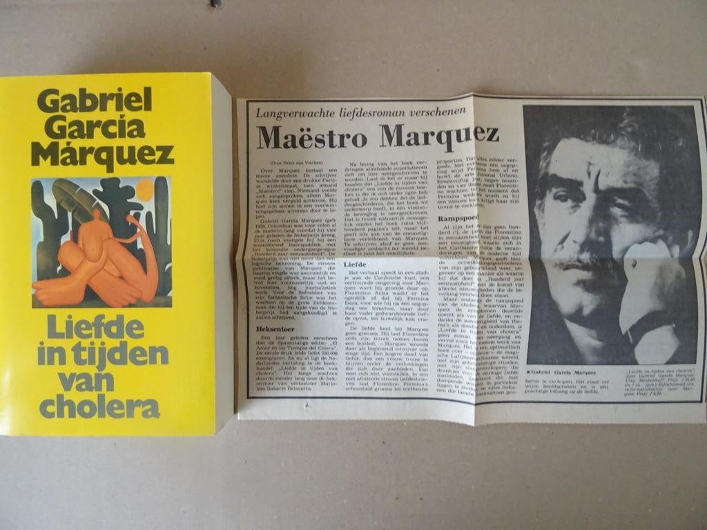 Gabriel Marcía Márquez Liefde in tijden van cholera +knipsel, Boeken, Literatuur, Zo goed als nieuw, Nederland, Ophalen of Verzenden