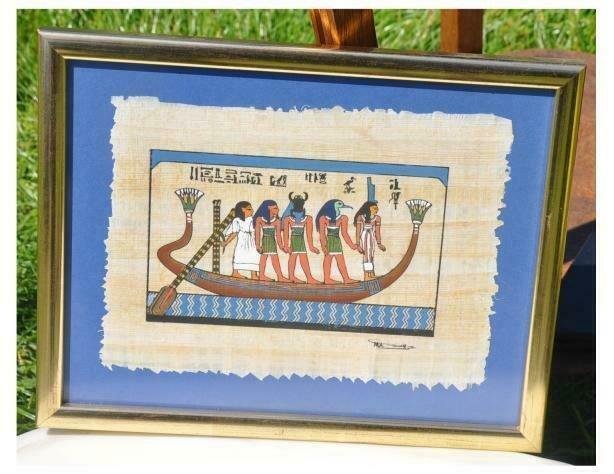 papyrus egyptien cadre doré, Enlèvement ou Envoi, Utilisé