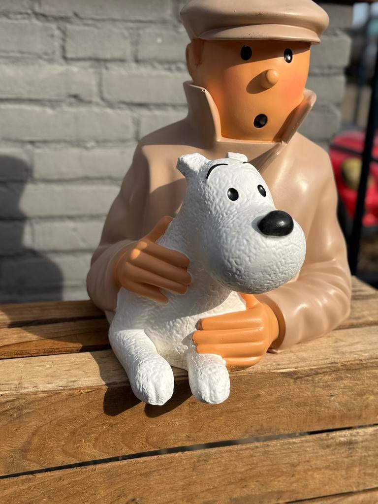 Kuifje beeld / buste met Bobbie, Ophalen, Kuifje, Zo goed als nieuw
