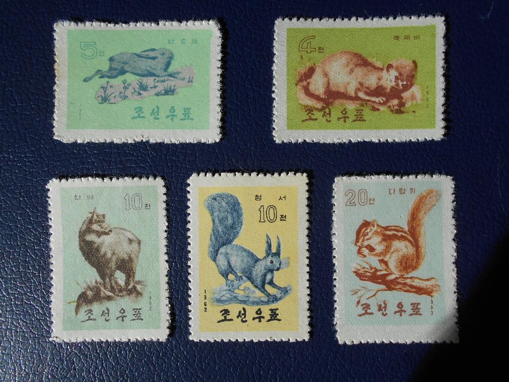 NOORD-KOREA 1962 KLEINE ZOOGDIEREN, Postzegels en Munten, Verzenden, Postfris, Dier of Natuur