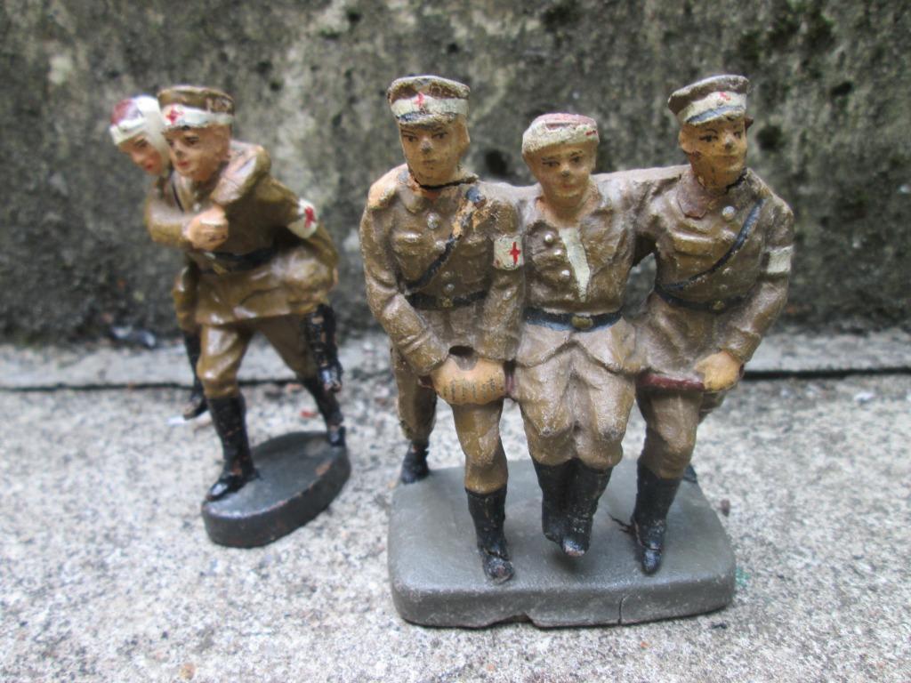 ELASTOLIN Militaire gewonden dragers decoratief. Rode kruis., Collections, Enlèvement ou Envoi