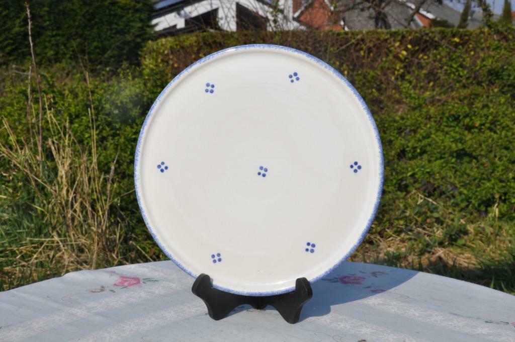 §  plat a tarte faience petite fleur bleu, Antiquités & Art, Enlèvement ou Envoi