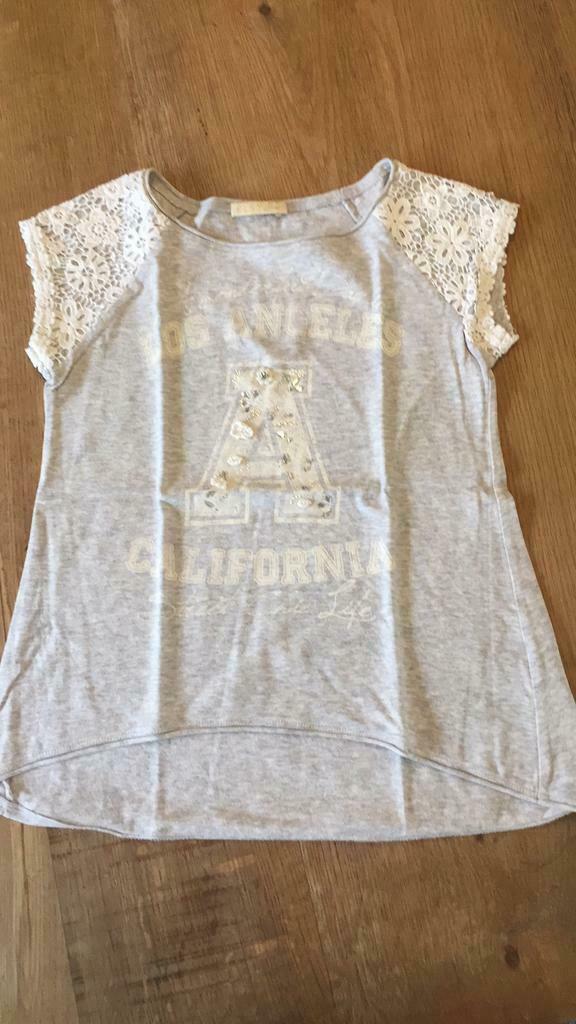 Mooi grijs shirt Elsy maat 128 💗 ZGAN!, Ophalen of Verzenden, Zo goed als nieuw, Meisje, Shirt of Longsleeve