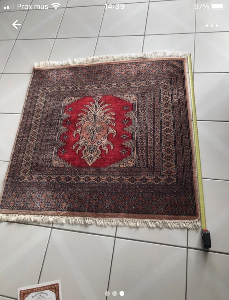 Handgeknoopt tapijt, 50 tot 100 cm, Klassiek, Zo goed als nieuw, Vierkant