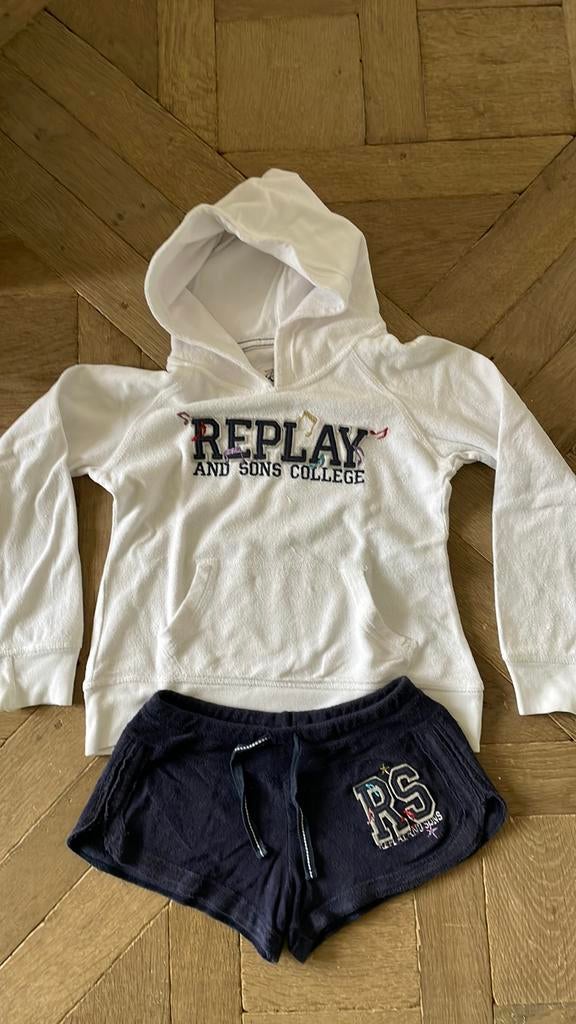 Hoodie en shortje replay 4 jaar, Ophalen of Verzenden, Gebruikt, Meisje, Setje