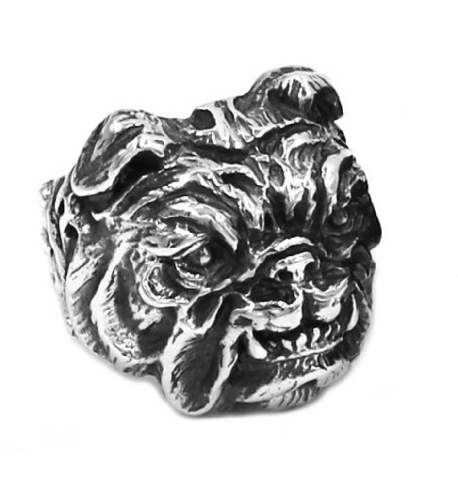 Bague Pitbull en acier chirurgical, Enlèvement ou Envoi, Neuf, Fer ou Acier, Homme