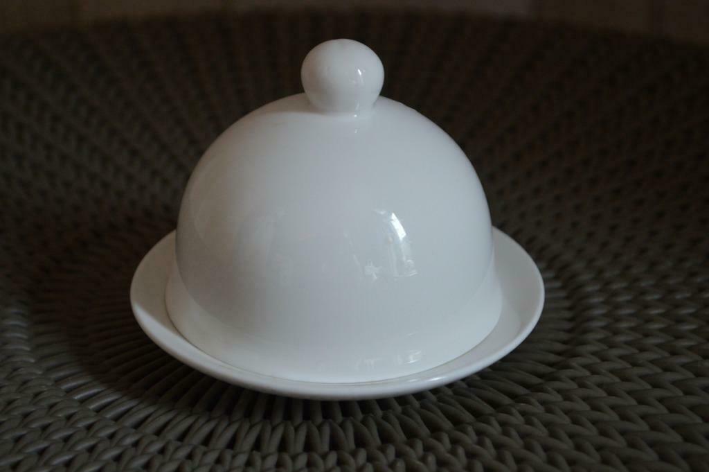 Boterpotje wit doorsnee 9 cm, Huis en Inrichting, Gebruikt, Overige typen, Ophalen of Verzenden, Effen