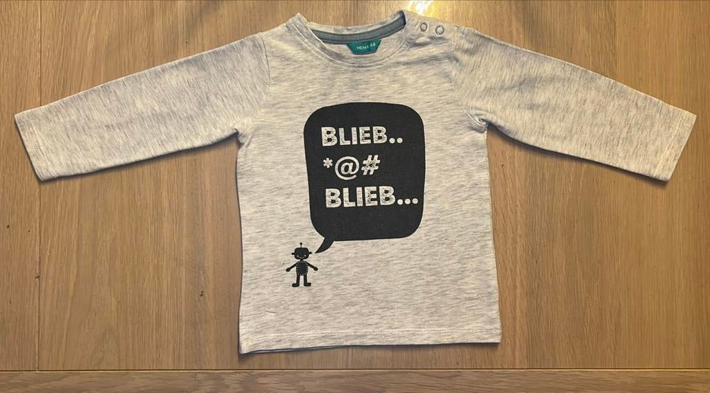 ⚽️ Longsleeve maat 68, Kinderen en Baby's, Babykleding | Maat 68, Ophalen of Verzenden, Zo goed als nieuw, Hema, Jongetje