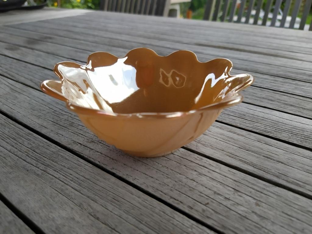 Coupelle orange irisé - D 13,5 cm - H 5 cm, Enlèvement ou Envoi