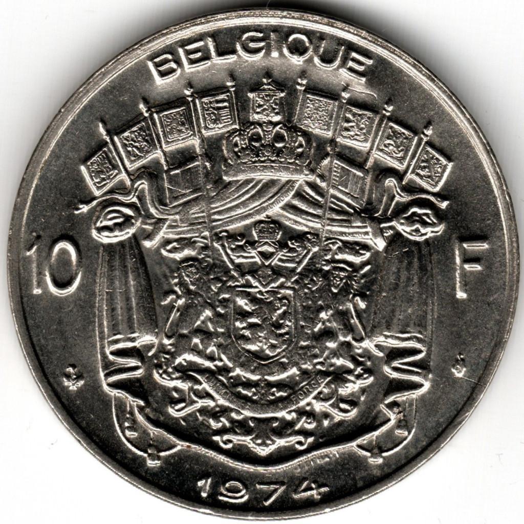 Belgique : 10 Francs 1974 FR Morin 768 Réf 16301, Enlèvement ou Envoi, Métal, Monnaie en vrac
