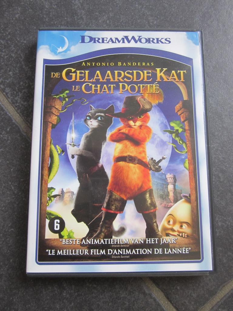 Dvd van de gelaarsde kat, Alle leeftijden, Ophalen of Verzenden, Gebruikt, Tekenfilm