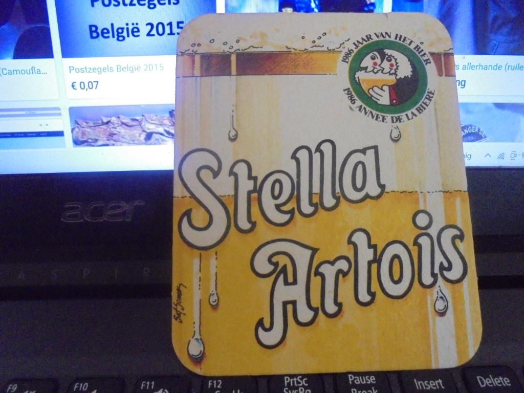 stella artois jaar van het bier 1986, Ophalen of Verzenden, Gebruikt, Viltje(s), Stella Artois