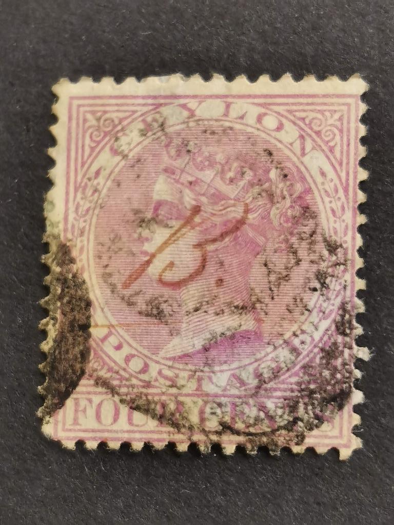 Ceylon 1880 - Koningin Victoria, Ophalen of Verzenden, Gestempeld, Zuid-Azië