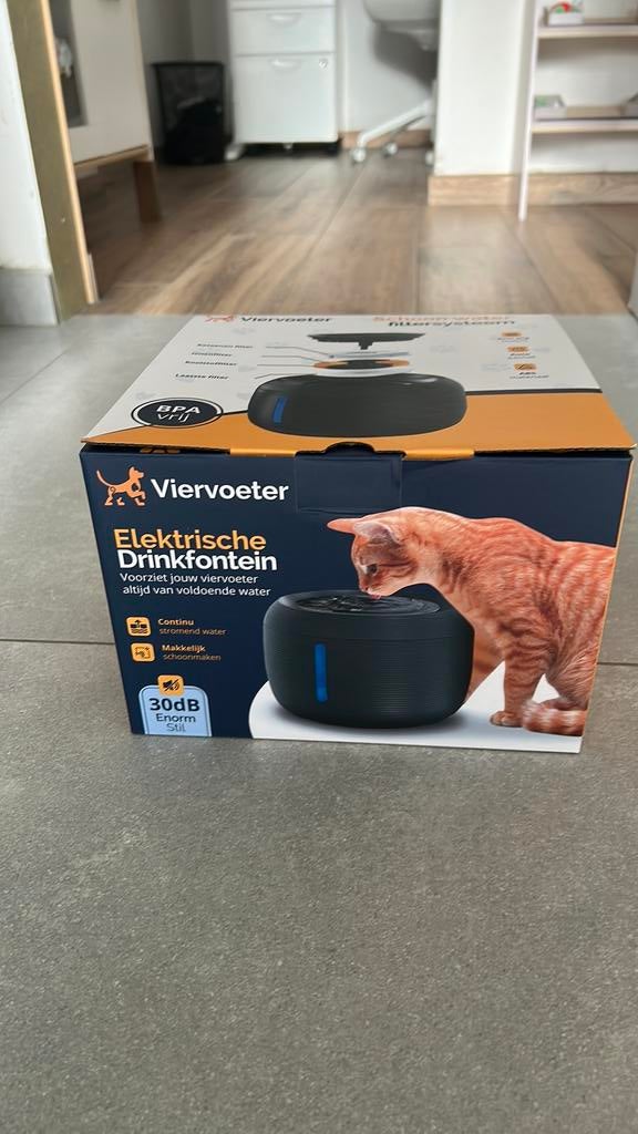 Viervoeter Drinkfontein -Ronde waterfontein Katten en Honden, Ophalen of Verzenden