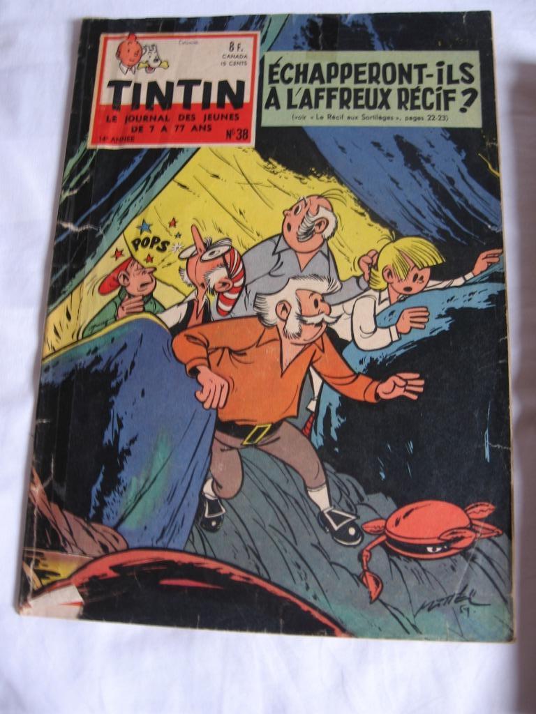 TINTIN - 1 Tintin N38 de la 14e année (23/09/1959) - 2 Tint, Enlèvement ou Envoi, Tintin, Utilisé, Autres types
