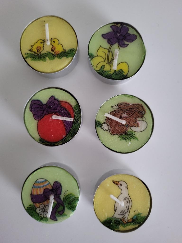 paasfiguren theelichtjes thema Pasen 6 stuks theelichten, Diversen, Ophalen of Verzenden, Nieuw
