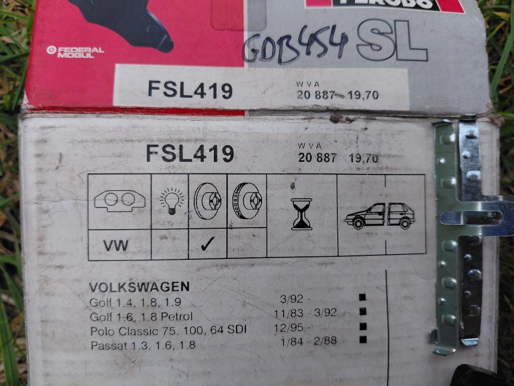 Plaquettes de frein Volkswagen Golf Polo Passat pour FSL419, Autos : Pièces & Accessoires, Enlèvement, Neuf, Volkswagen