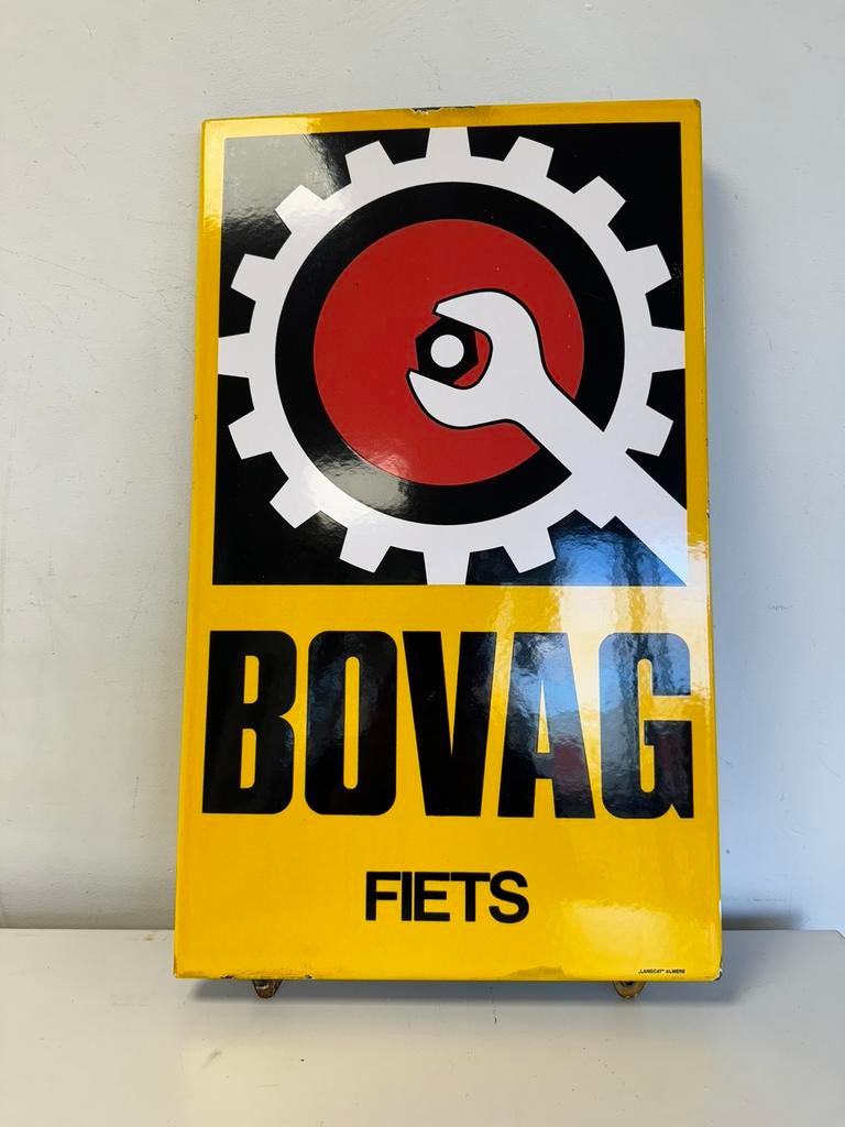 BOVAG emaille reclamebord, Ophalen of Verzenden, Gebruikt, Reclamebord