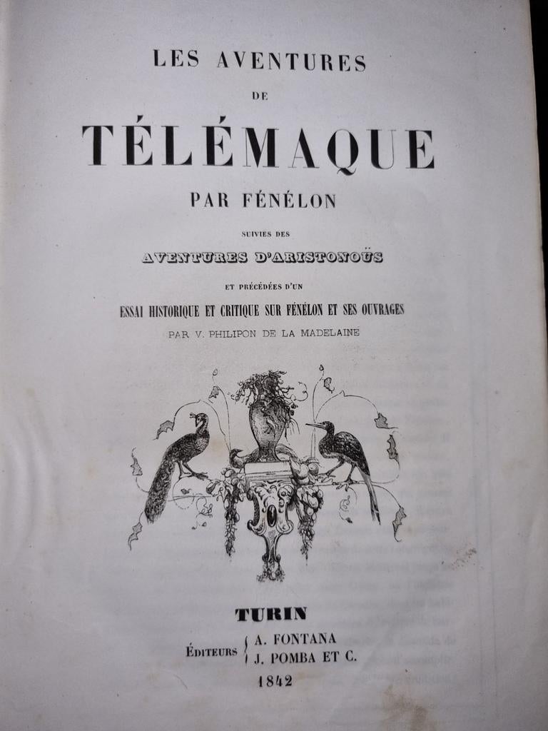 Les aventures de Télémaque 1842 590 pages, Enlèvement ou Envoi