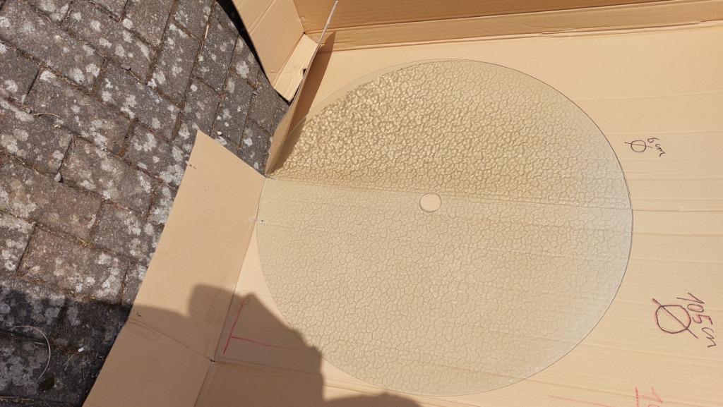 Tafelglas rond, Doe-het-zelf en Bouw, Ophalen, Gebruikt, 80 tot 120 cm, 80 tot 120 cm
