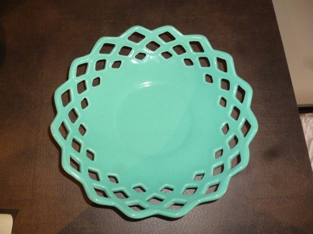 Fruitschaal ZENITH GOUDA 829 vintage sixties turquoise, Antiek en Kunst, Ophalen