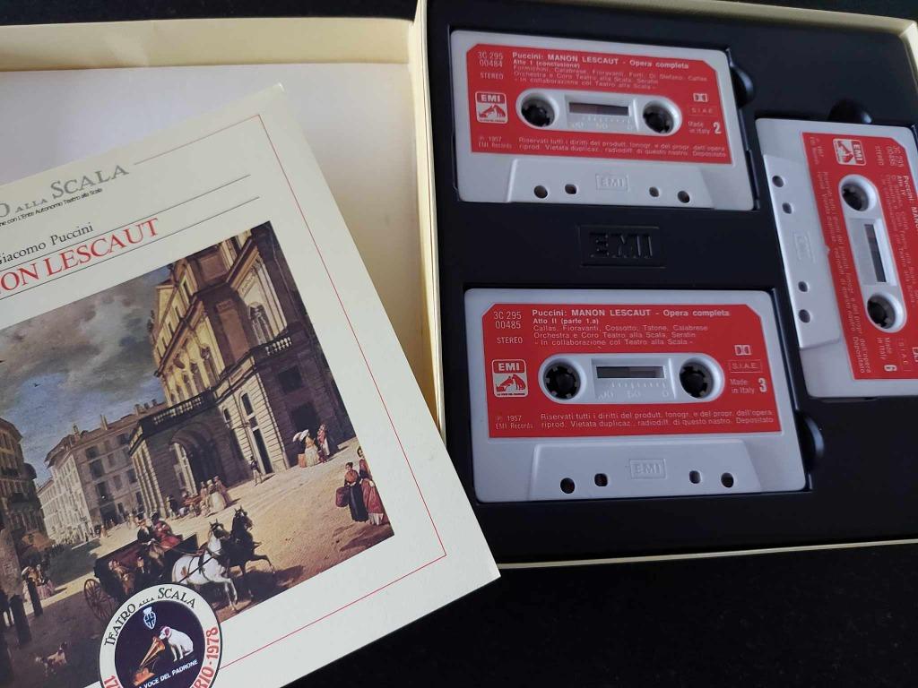 PUCCINI - Manon Lescaut BOX 3 x CASSETTES / EMI - 293-00484, Enlèvement ou Envoi, Originale, Classique, Utilisé