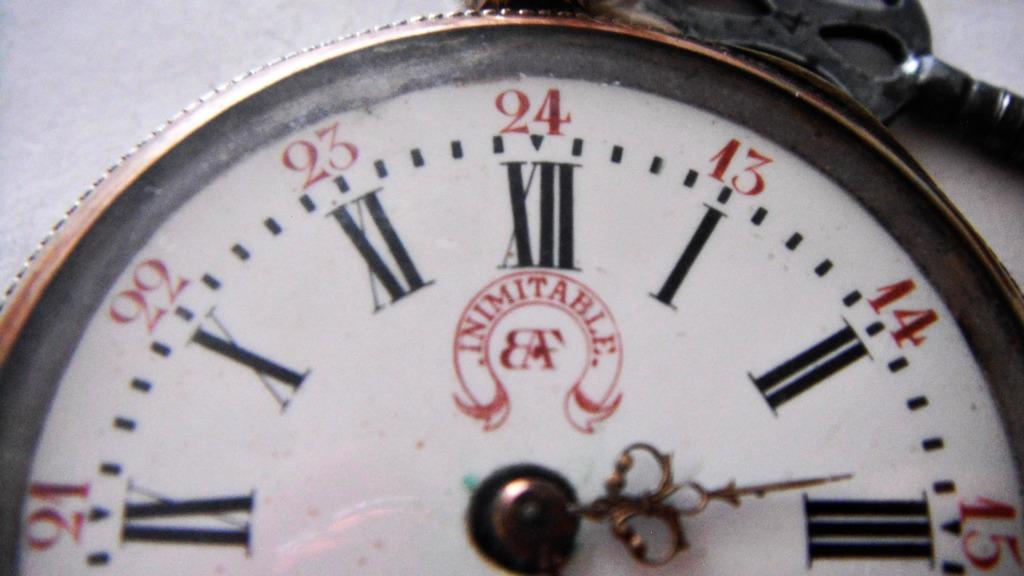 Montre poche à clef en argent galonné INIMITABLE EAF Roskopf, Enlèvement ou Envoi, Utilisé